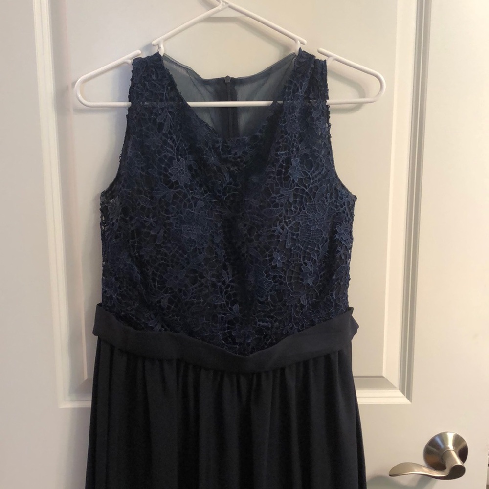 Navy lace formal dress